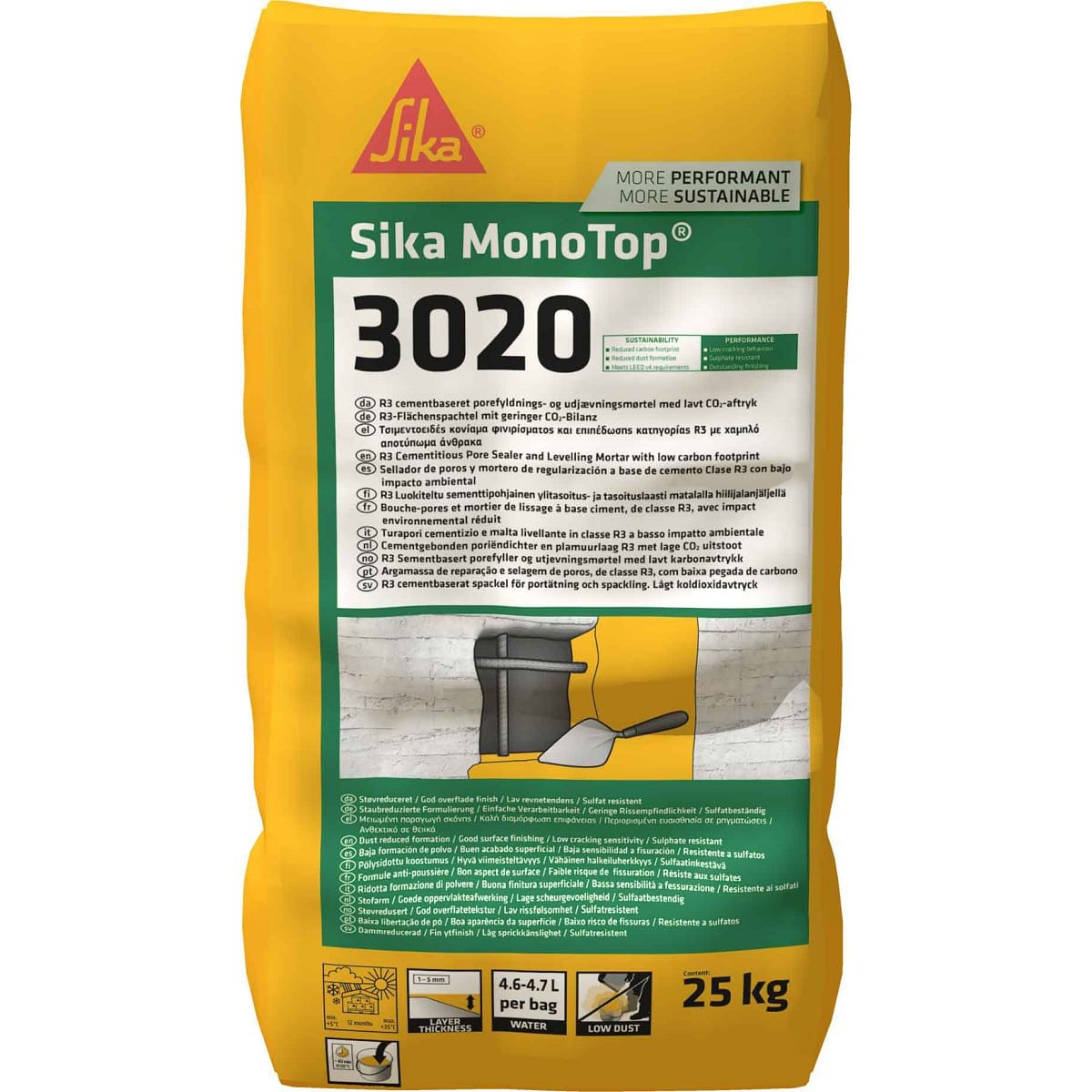 Sika MonoTop®-3020 - фінішна шпаклівка