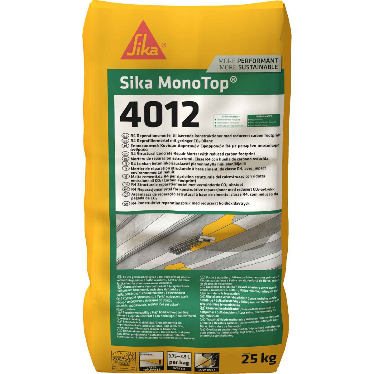 Sika MonoTop®-4012 - розчин для ремонту бетону класу R4
