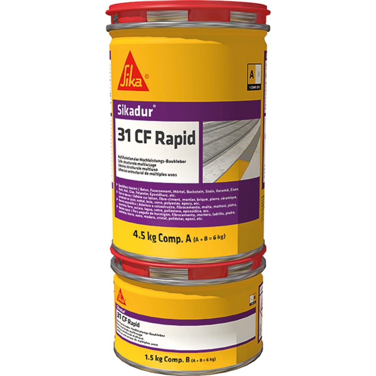 Sikadur®-31 CF (A+B) Rapid - 2-компонентний тиксотропний, конструкційний епоксидний клей